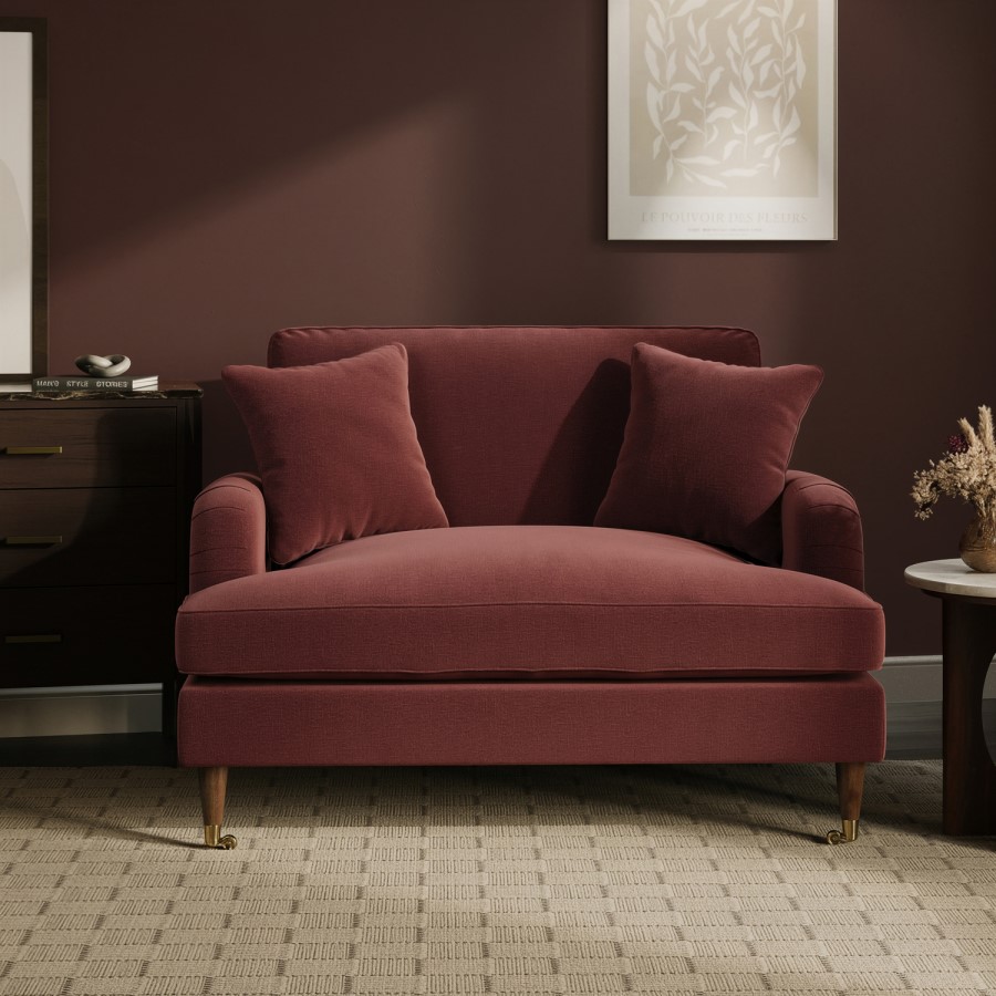 Merlot Red Chenille Love Seat – Payton 