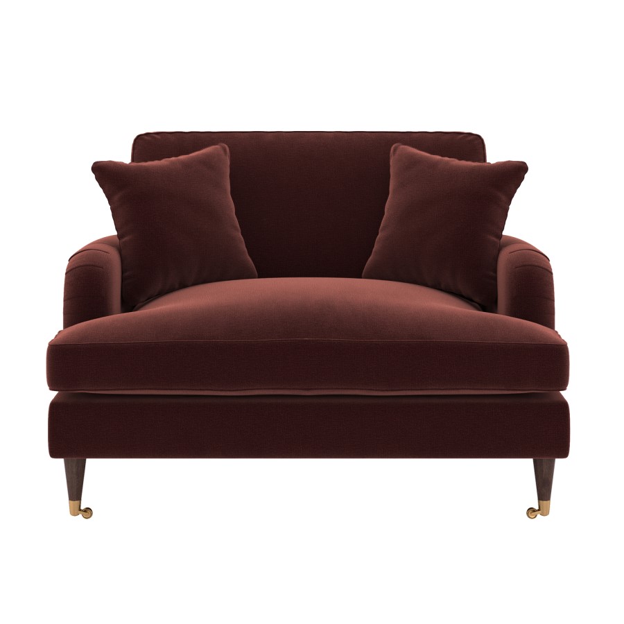 Merlot Red Chenille Love Seat – Payton 