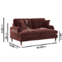Merlot Red Chenille 2 Seater Sofa - Payton
