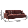 Merlot Red Chenille 3 Seater Sofa - Payton