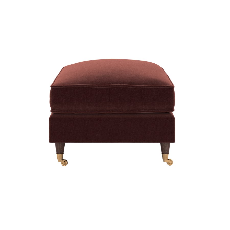 Merlot Red Chenille Footstool - Payton