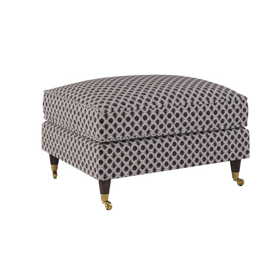 Patterned Velvet Footstool - Payton