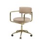 Beige Faux Leather Swivel Bedroom Chair - Soren 