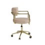 Beige Faux Leather Swivel Bedroom Chair - Soren 