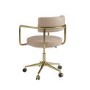 Beige Faux Leather Swivel Bedroom Chair - Soren 