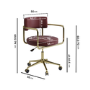 Burgundy Faux Leather Swivel Bedroom Chair - Soren