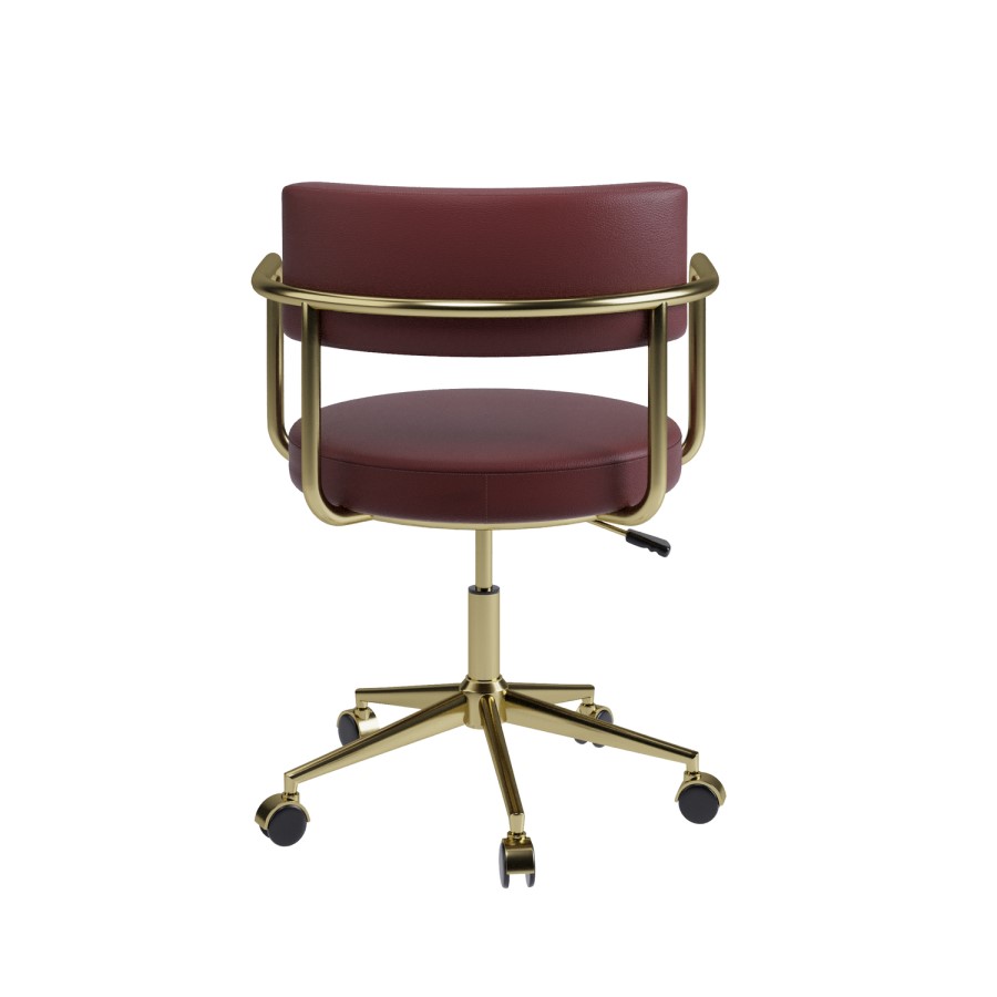 Burgundy Faux Leather Swivel Office Chair - Soren 