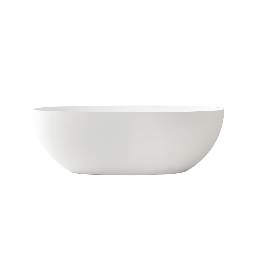 Freestanding Double Ended Stone Resin Solid Surface Bath 1500 x 720mm - Opal