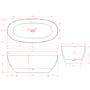 Freestanding Double Ended Stone Resin Solid Surface Bath 1700 x 750mm - Opal