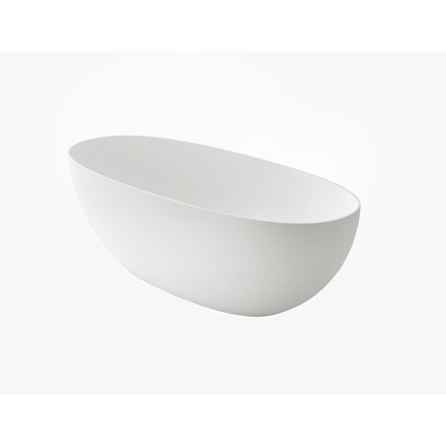 Freestanding Double Ended Stone Resin Solid Surface Bath 1700 x 750mm - Opal