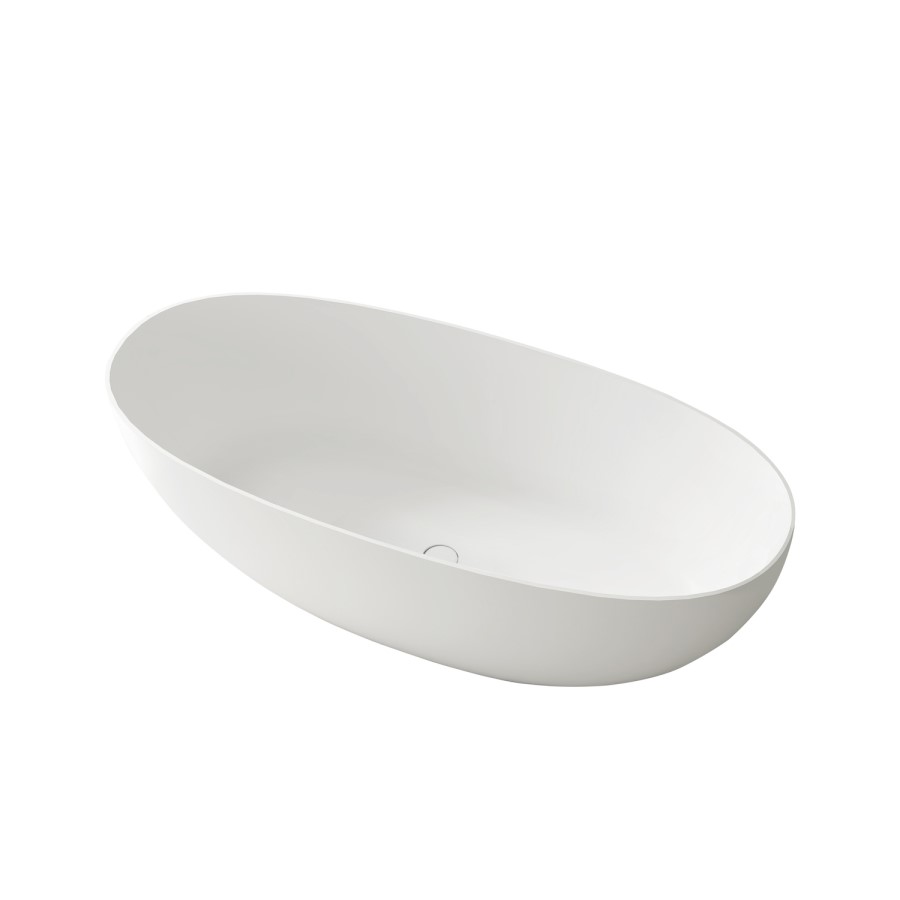 Freestanding Double Ended Stone Resin Solid Surface Bath 1700 x 750mm - Opal