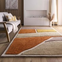 Terracotta Rug with Collage Design - 230 x 160 cm - Strata - Origins