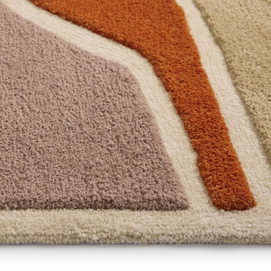 Terracotta Rug with Collage Design - 230 x 160 cm - Strata - Origins