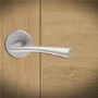 Internal Pearl Nickel Bathroom Lever Door Handle with Lock, Latch and Hinges Pack - 75mm Latch - Struma - XL Joinery
