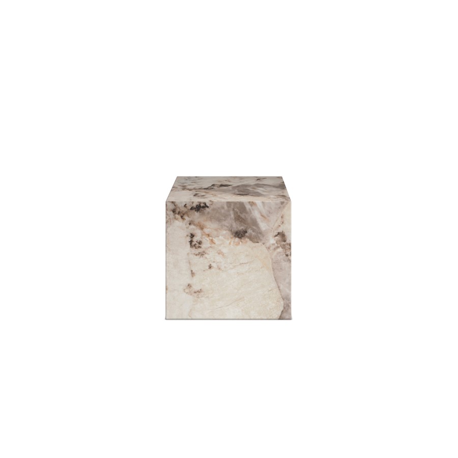 ONLY OPENED - Square Beige Marble Side Table - Sur