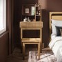 Natural Oak Dressing Table With Mirror and Matching Stool - Sawyer