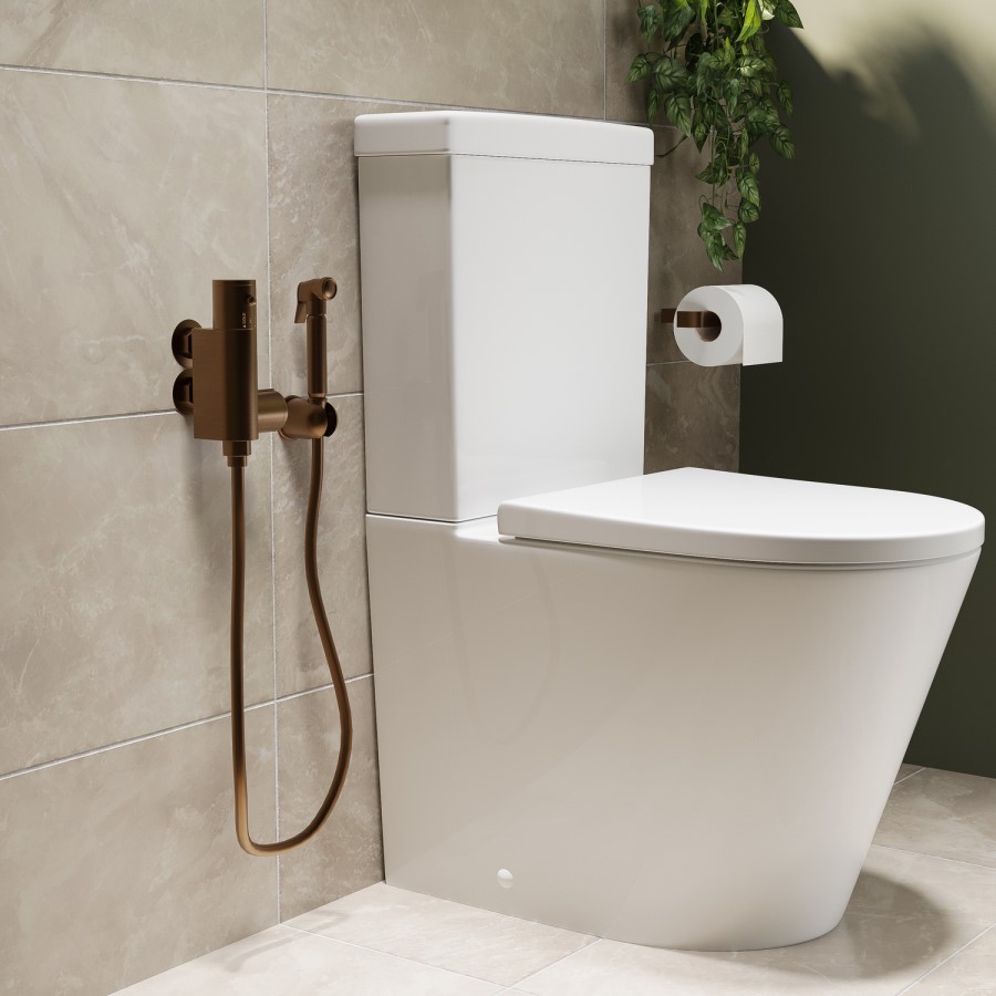 Brushed Bronze Thermostatic Douche Shower / Bidet Shower Spray Kit - Arissa