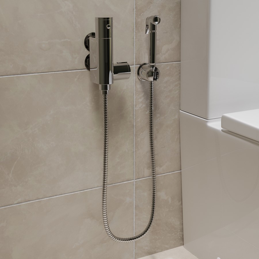 Chrome Thermostatic Douche Shower / Bidet Shower Spray Kit - Arissa
