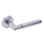 Internal Silver Polished/Satin Chrome Bathroom Lever Door Handle with Lock, Latch and Hinges Pack - 75mm Latch - Tiber - XL Joinery