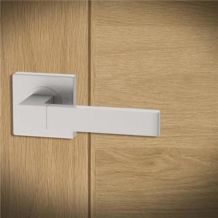 Internal Pearl Nickel Lever Fire Door Handle with Latch and Hinges Pack - 75mm Latch - Torne - XL Joinery
