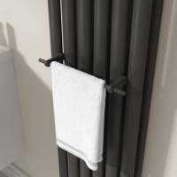 Black Designer Towel Holder for Steel & Electric Radiators - 320mm