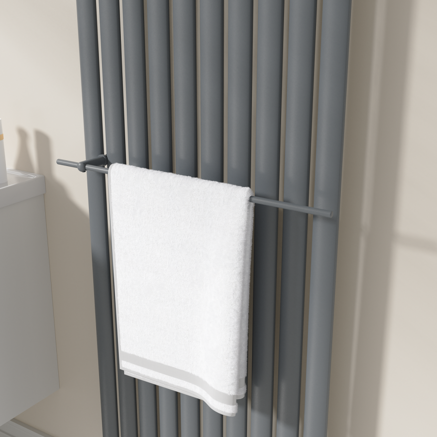 Anthracite Designer Towel Holder for Steel & Electric Radiators - 620mm