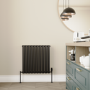 Elego Black Nickel Modern TRV Angled Thermostatic Radiator Valves With Lockshield