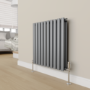 Elego Chrome Modern TRV Angled Thermostatic Radiator Valves With Lockshield