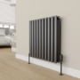 Elego Matte Black Modern TRV Angled Thermostatic Radiator Valves With Lockshield