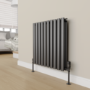 Elego Matte Black Modern TRV Angled Thermostatic Radiator Valves With Lockshield