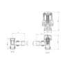 Elego Chrome Modern TRV Angled Thermostatic Radiator Valves With Lockshield