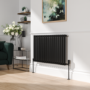 Elego Matte Black Modern TRV Angled Thermostatic Radiator Valves With Lockshield
