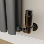 Elego Black Nickel Modern TRV Corner Thermostatic Radiator Valves With Lockshield
