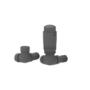 Elego Anthracite Gray Modern TRV Corner Thermostatic Radiator Valves With Lockshield