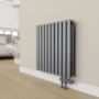 Elego Anthracite Gray Modern TRV H Block Thermostatic Radiator Valves 