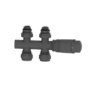 Elego Anthracite Gray Modern TRV H Block Thermostatic Radiator Valves 