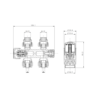 Elego Anthracite Gray Modern TRV H Block Thermostatic Radiator Valves 