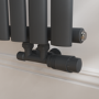 Elego Anthracite Gray Modern TRV H Block Angled Thermostatic Radiator Valves With Lockshield