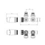 Elego Chrome Modern TRV H Block Angled Thermostatic Radiator Valves With Lockshield