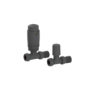 Elego Anthracite Gray Modern TRV Straight Thermostatic Radiator Valves With Lockshield