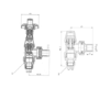 Maesta Matte Black Traditional TRV Angled Thermostatic Radiator Valves With Lockshield