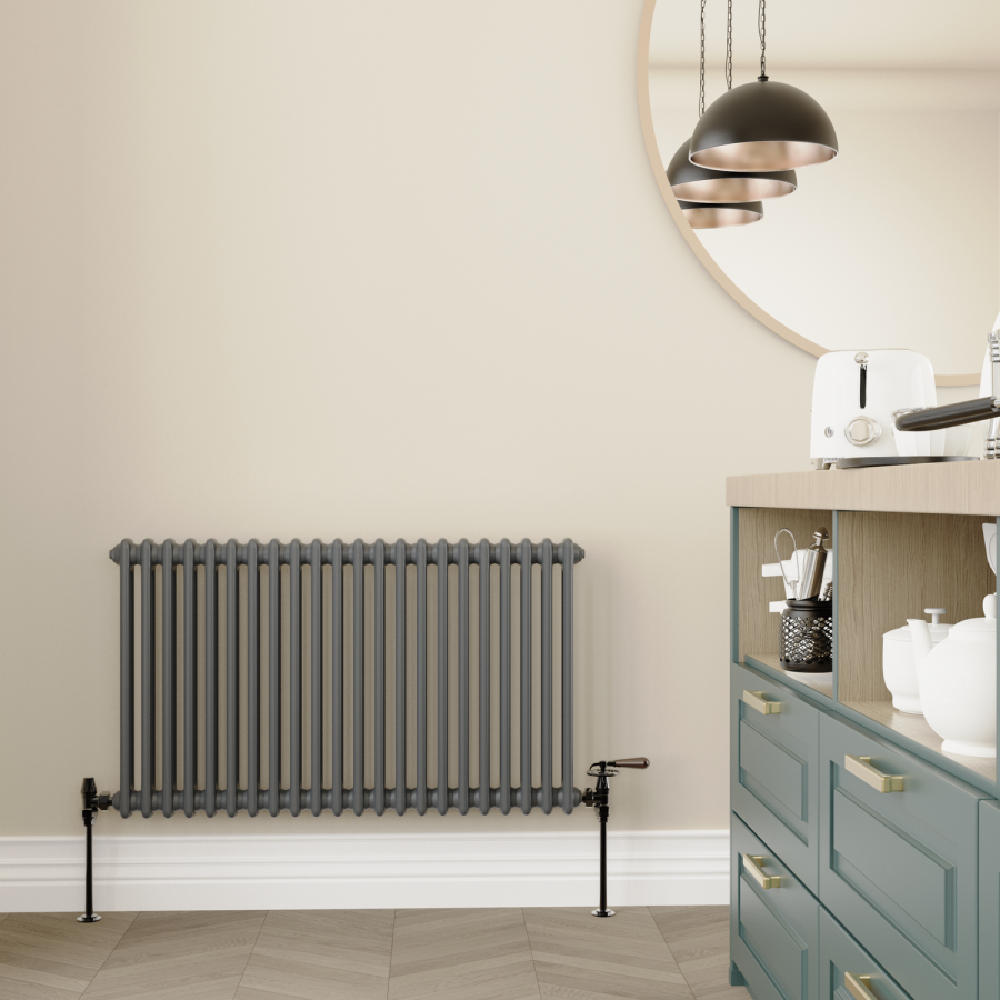Maesta Black Nickel Traditional Manual Angled Radiator Valves With Lockshield