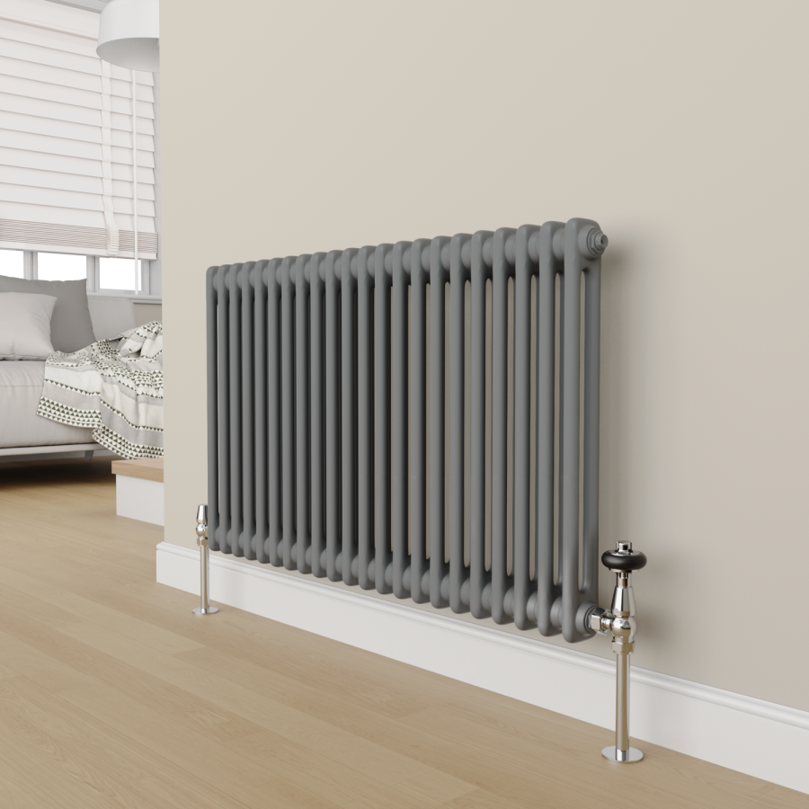 Maesta Chrome Traditional TRV Angled Thermostatic Radiator Valves With Lockshield