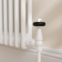 TRVT-AG-9WH Maesta White Traditional TRV Angled Thermostatic Radiator Valves With Lockshield