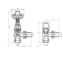 Maesta White Traditional TRV Angled Thermostatic Radiator Valves With Lockshield