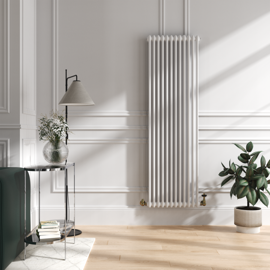 Maesta Brushed Brass Traditional TRV Corner Thermostatic Radiator Valves With Lockshield