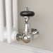 Maesta Chrome Traditional TRV Corner Thermostatic Radiator Valves With Lockshield