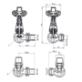 Maesta White Traditional TRV Corner Thermostatic Radiator Valves With Lockshield