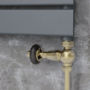 Maesta Antique Brass Traditional TRV Straight Thermostatic Radiator Valves With Lockshield