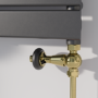 Maesta Brushed Brass Traditional TRV Straight Thermostatic Radiator Valves With Lockshield